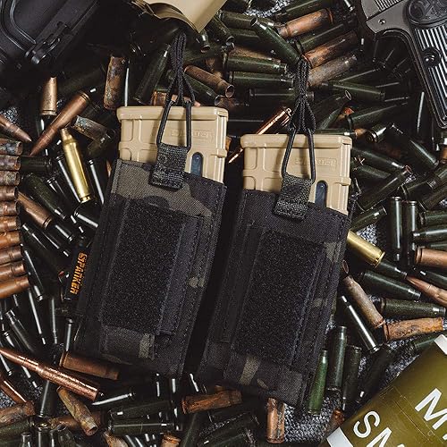 Miniatura 44 de EXCELLENT ELITE SPANKER Funda para rifle elástico Mag M4 M14 M16 AK AR para rifle elástico M4 M14 M16 AK AR para bolsa de pistola Mag Doble-Negro
