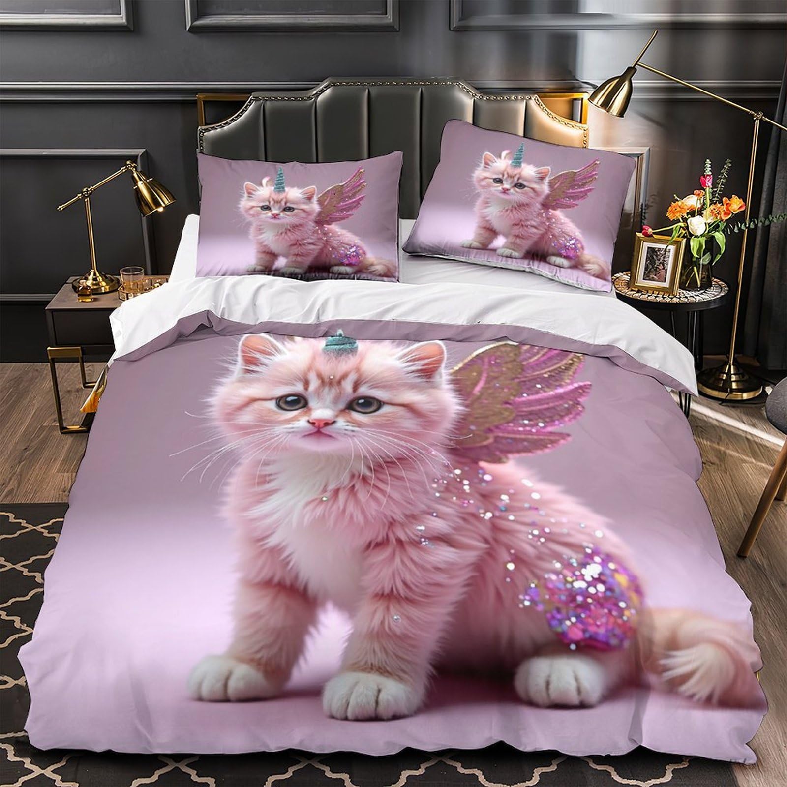 Parure de lit microfibre 3D effet douce 260x220cm avec housse de couette voilier super king