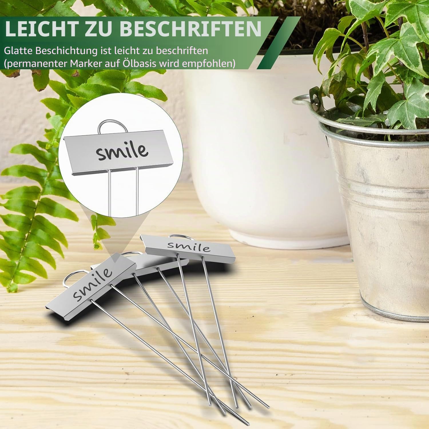 Metall Pflanzenstecker Steckschilder Garten Pflanzschilder Stabil Pflanzetiketten Draußen Steckschilder für Pflanzen Gemüse und Kräutern, Wetterfeste Wiederverwendbare 30er Set