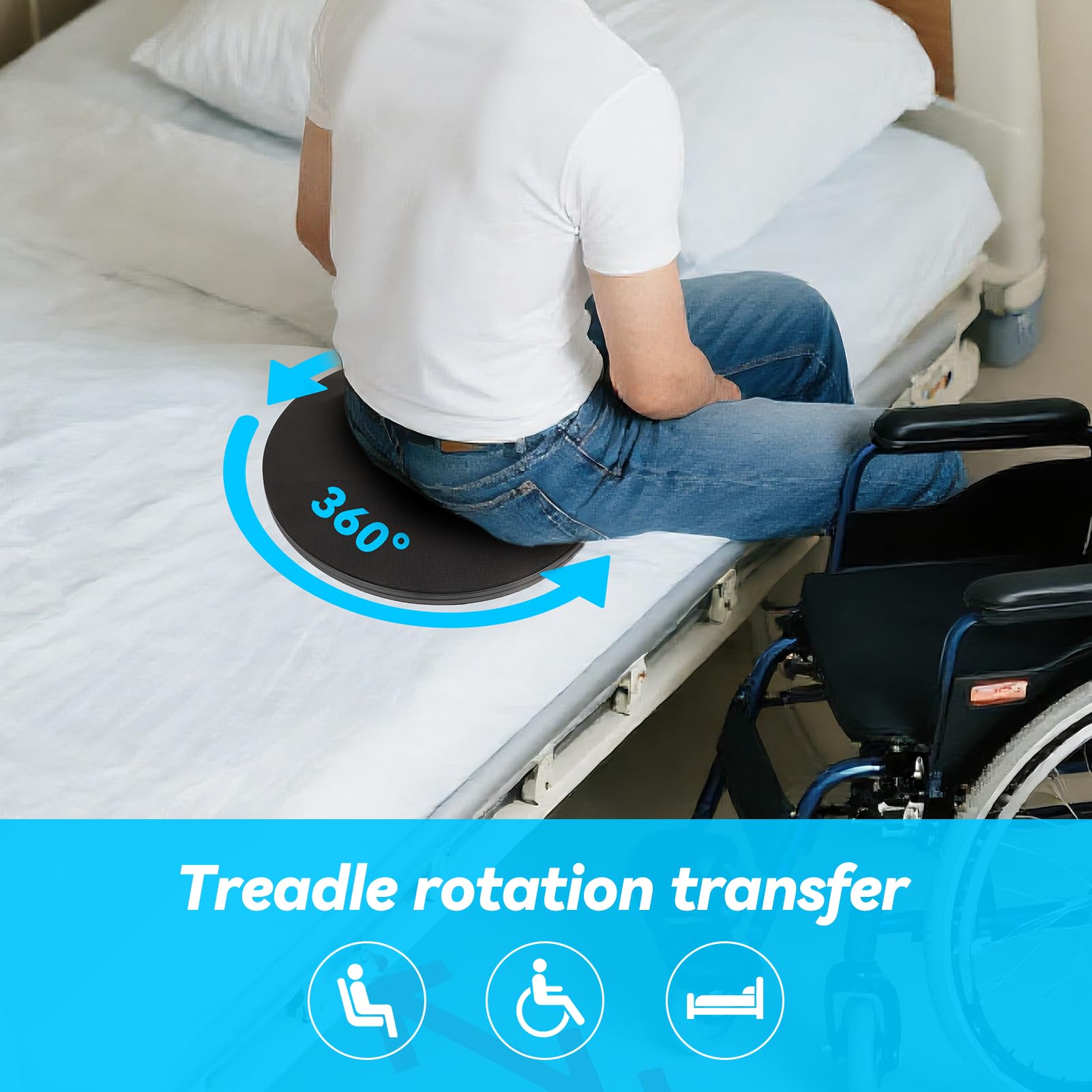 Dispositivo De Pie De Movilidad De Disco De Transferencia Giratorio Para Personas Mayores Tablero De Transferencia De Rotación De 360 ​​​​grados Para El Cuidado Del Paciente Disco De Cambio De Direcci