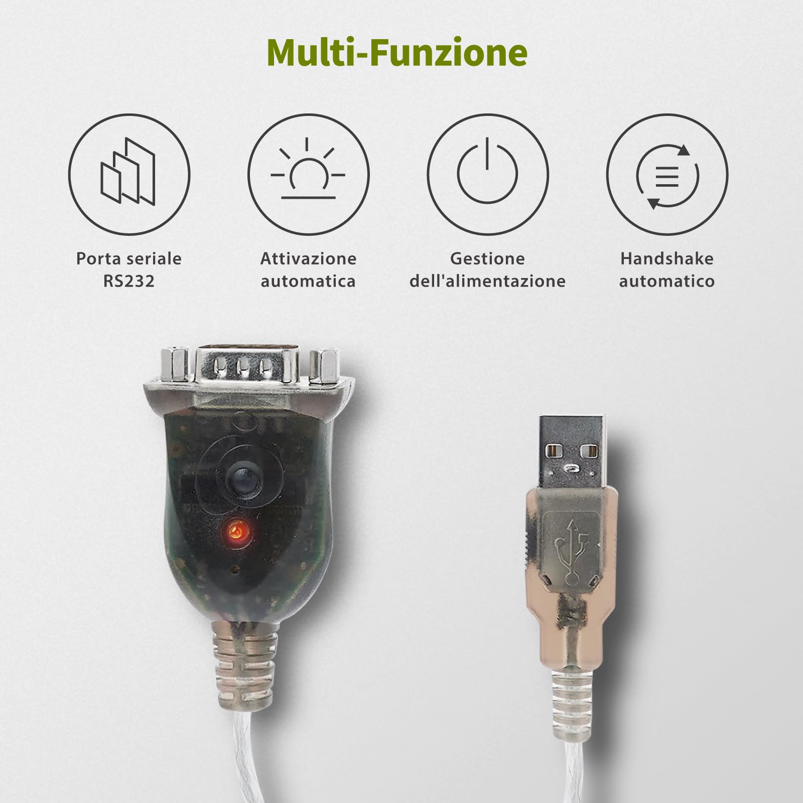 IOGEAR Adattatore USB RS-232 Cavo DB9 Trasferimento Dati a 230 kbps Compatibile con Windows 11 10 macOS X 10.14 USB 2.0 Nessun IRQ Richiesto
