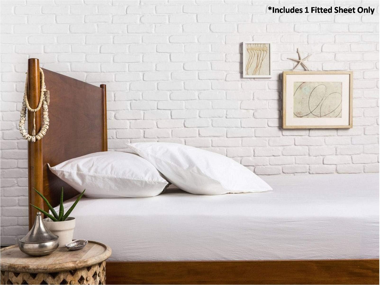 100% Egyptian Cotton Sateen Weave 800 Thread Count California King Fitted Sheet with Elastic All Around - Fits Mattress Upto 18 inches White