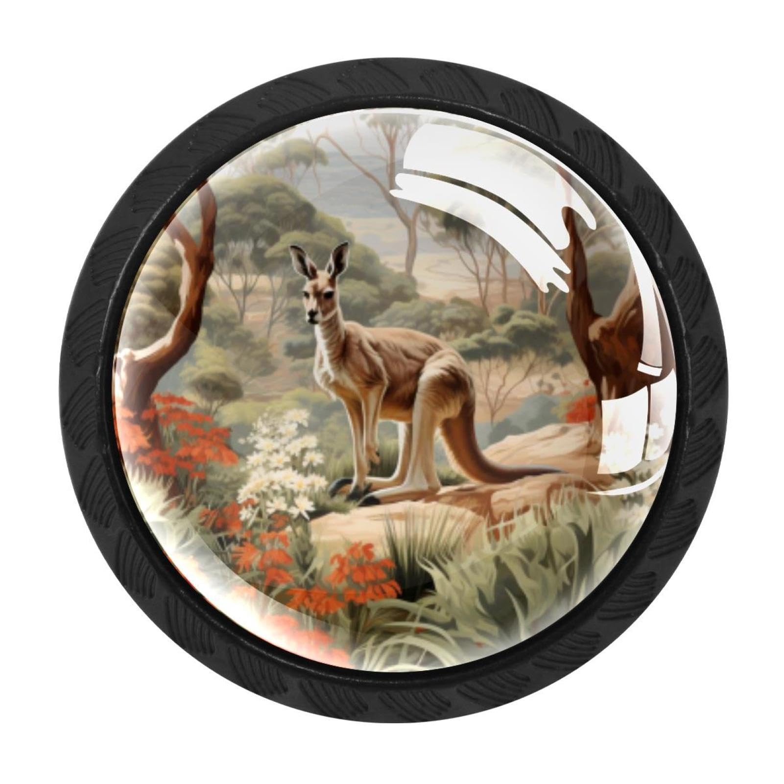 CHENZZZZ 4 Pack Kangaroo Dresser Drawer Cabinet Knobs Round Crystal Glass Knobs Pulls Handles for Kitchen Wardrobe Cupboard Door Hardware