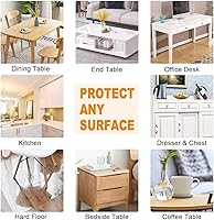 Vista 5 de PoPoTo Nuevo Mantel de Plástico Transparente de PVC para Mesa de Café, Comedor, Cocina, Protector de Mesa Auxiliar, Cubierta Lavable, Resistente al