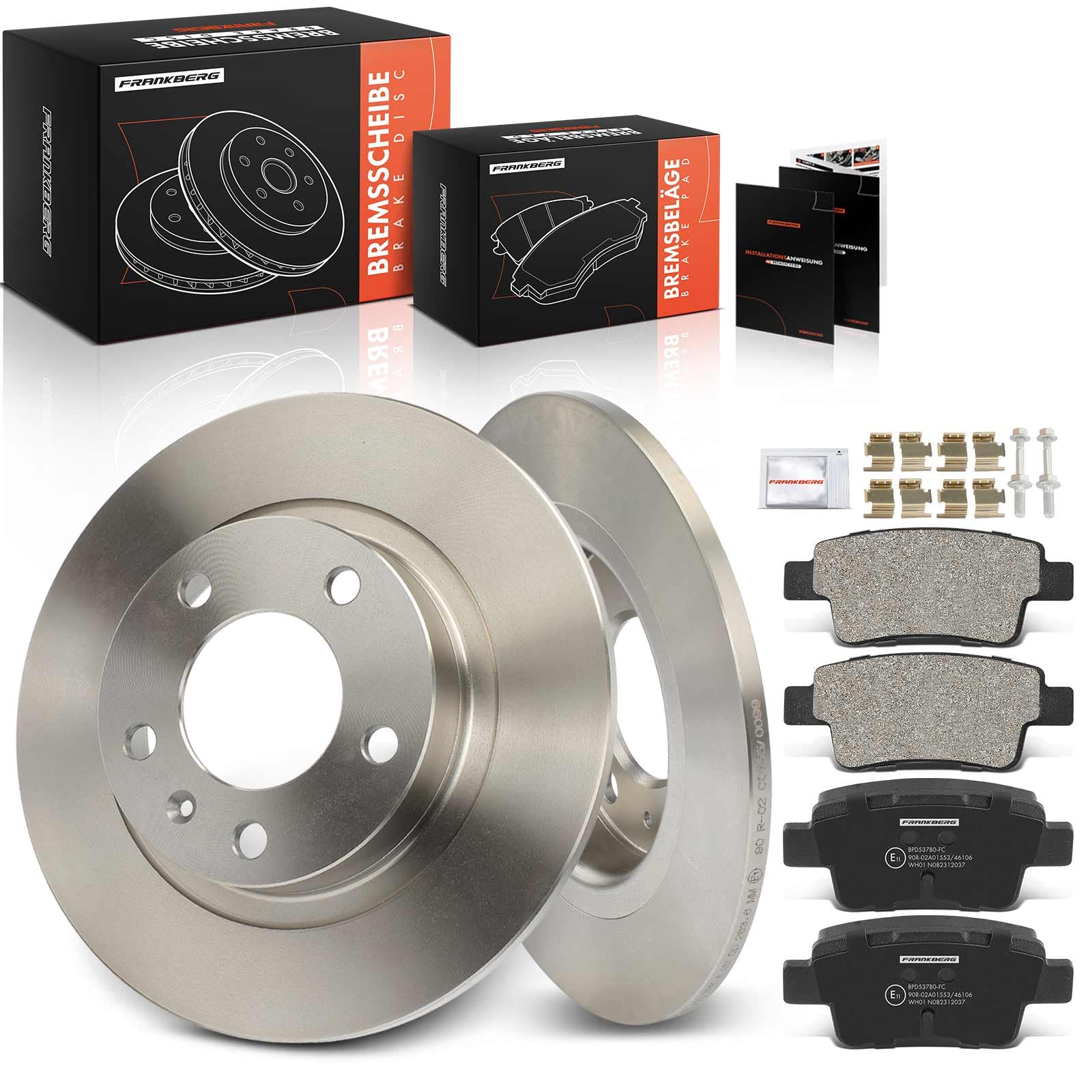 Frankberg Bremsensatz inkl. 2x Bremsscheiben + 4x Bremsbeläge Hinten