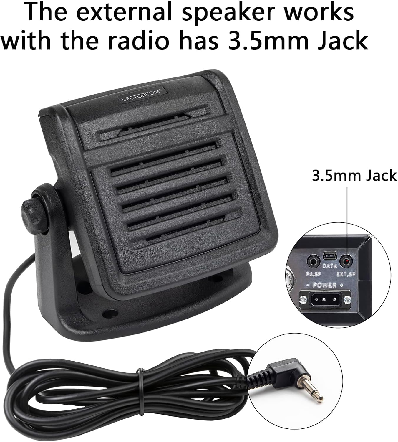 CB Radio Accessories 20W CB External Speaker for CB Radio/Mobile Ham Radio/FM Radio Compatible with All Mobile Radios with 3.5mm Jack,Enhance Your Communication Experience