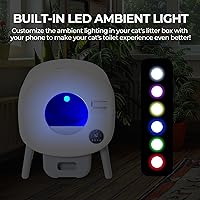 Vista 6 de Caja de arena para gatos autolimpiante: caja de arena automática extra grande para varios gatos, sin olor, control inteligente de aplicaciones, luz