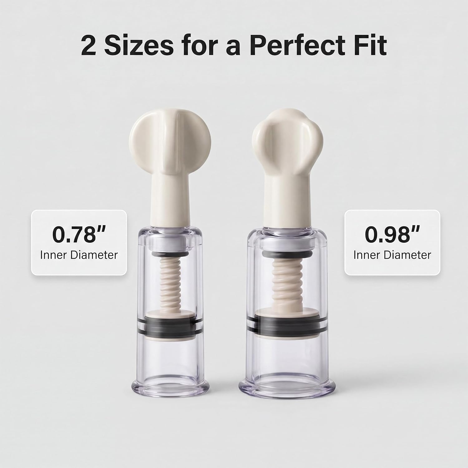 2 Size Nipple Corrector Suckers for Flat Inverted Nipples | Nipple Everter Vacuum Pump Suction Cups Correction for Breastfeeding Women Mother (1 Pair 0.78" + 1 Pair 0.98")