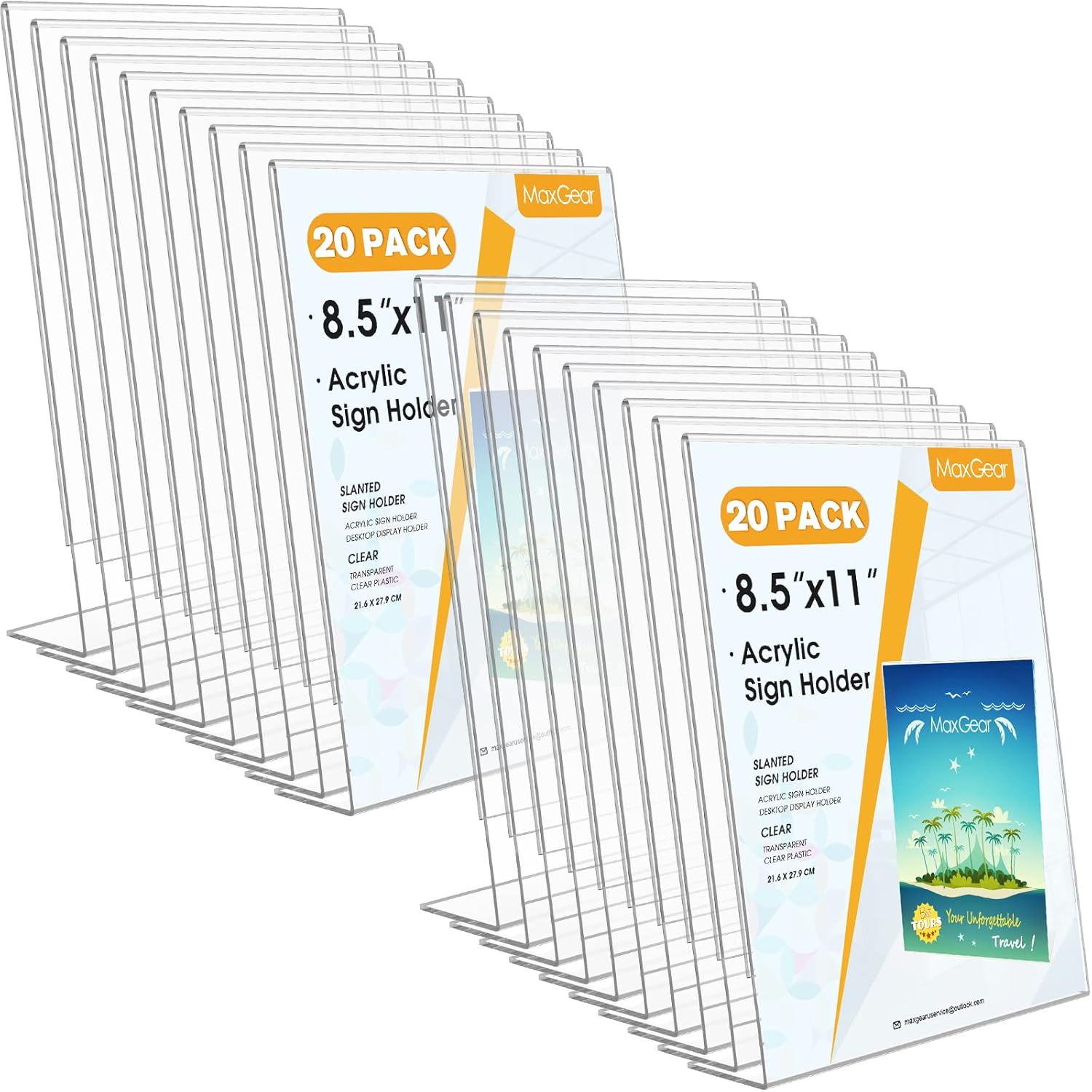 MaxGear 8.5x11 Acrylic Sign Holders 20 Pack