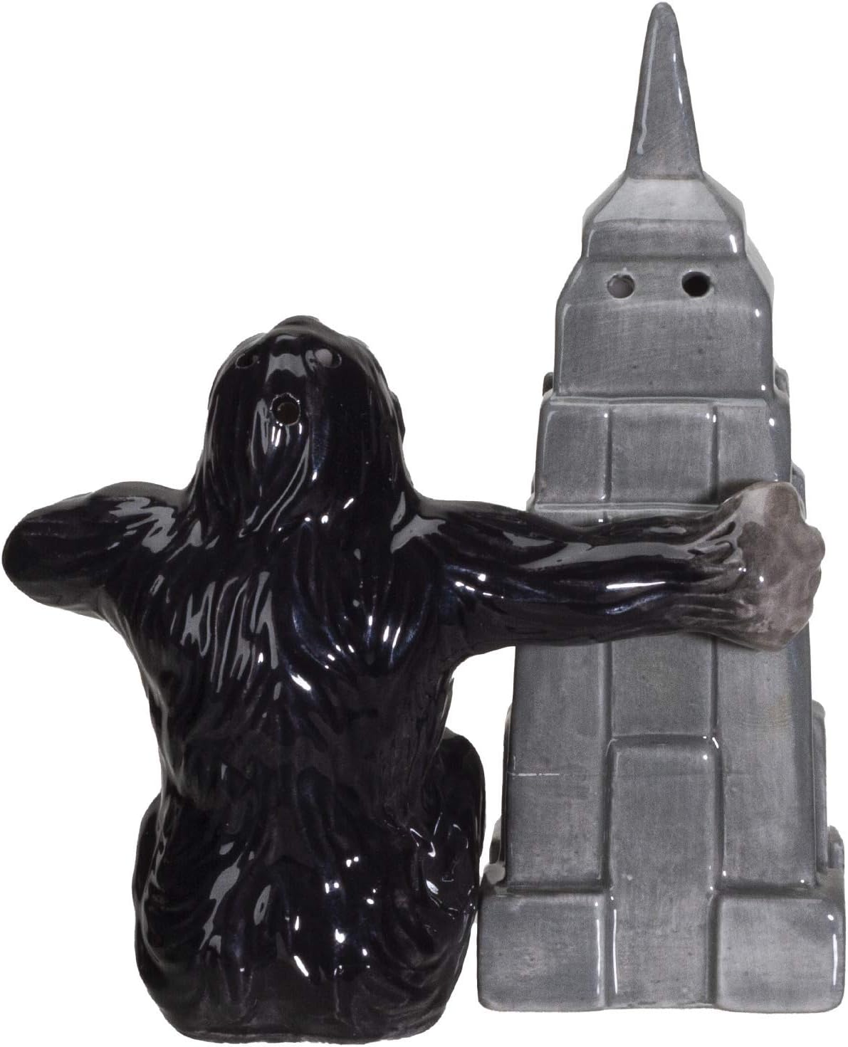 Pacific Giftware NY Empire State Building with Giant King Kong Monster Ceramic Salt and Pepper Shakers Set