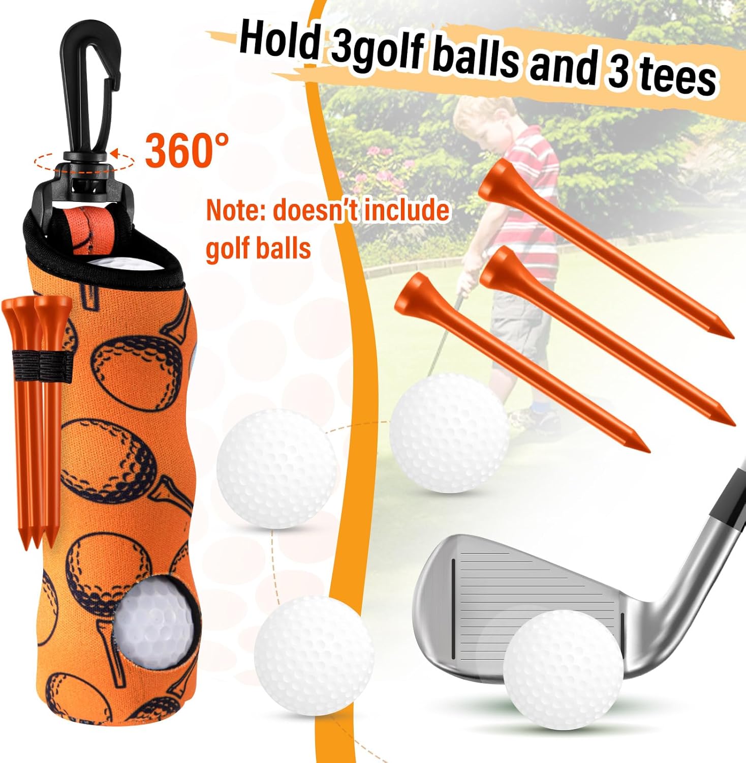 Liliful 12 Pcs Golf Accessories Kit, Include Golf Ball Bag with Hook Towel Tees Magnetic Ball Marker Divot Tool Cleaner Brush for Women Man Gifts