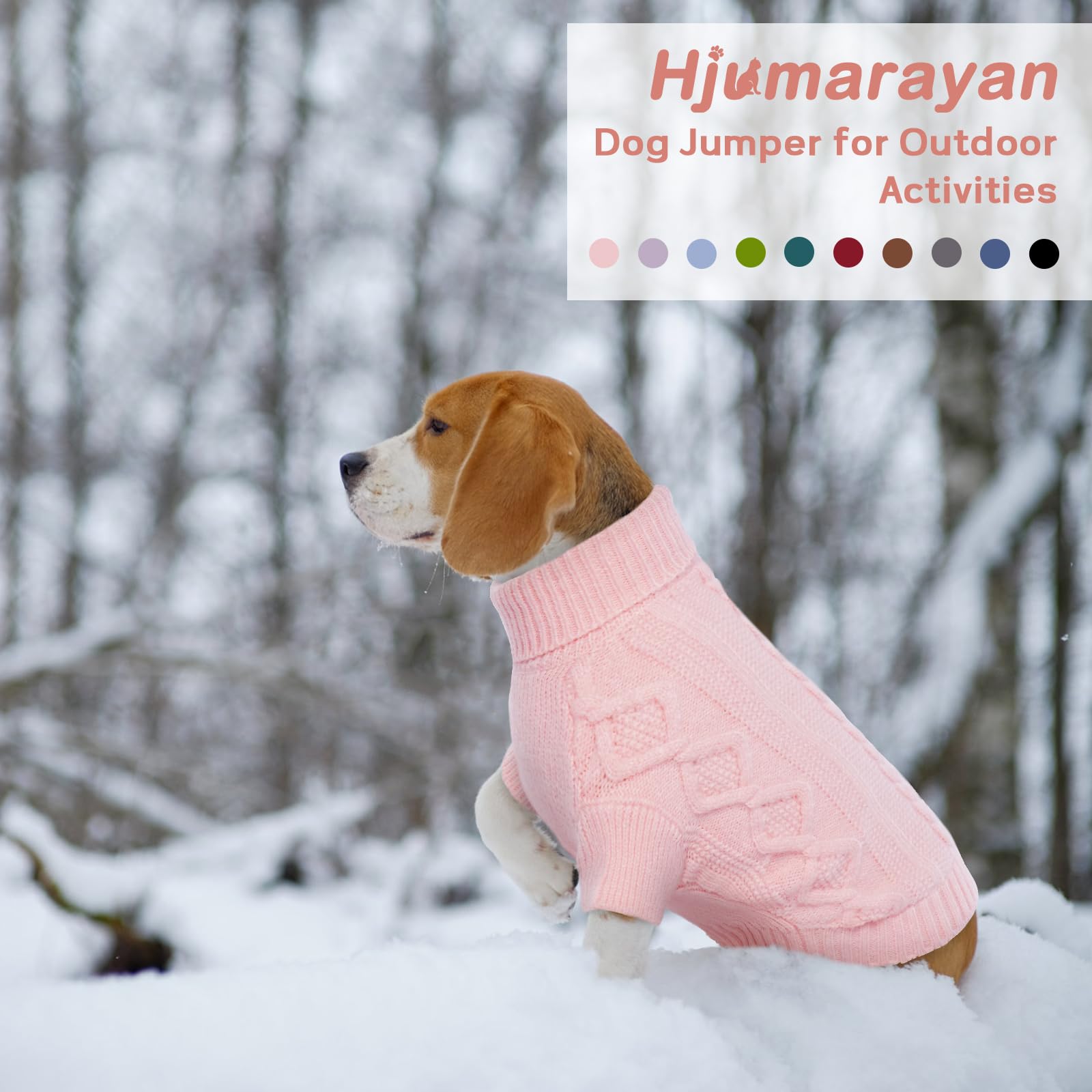 Hundepullover Strickkleidung Mit Rollkragen & Leinen-Loch – Warme Winterkleidung Für Kleine & Mittelgroße Hunde (Größe M)