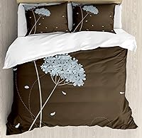 Vista 23 de Ambesonne Juego de funda de edredón de pesca, lubina de boca grande atrapando un bocado en espray de agua, imagen salvaje, juego de cama decorativo