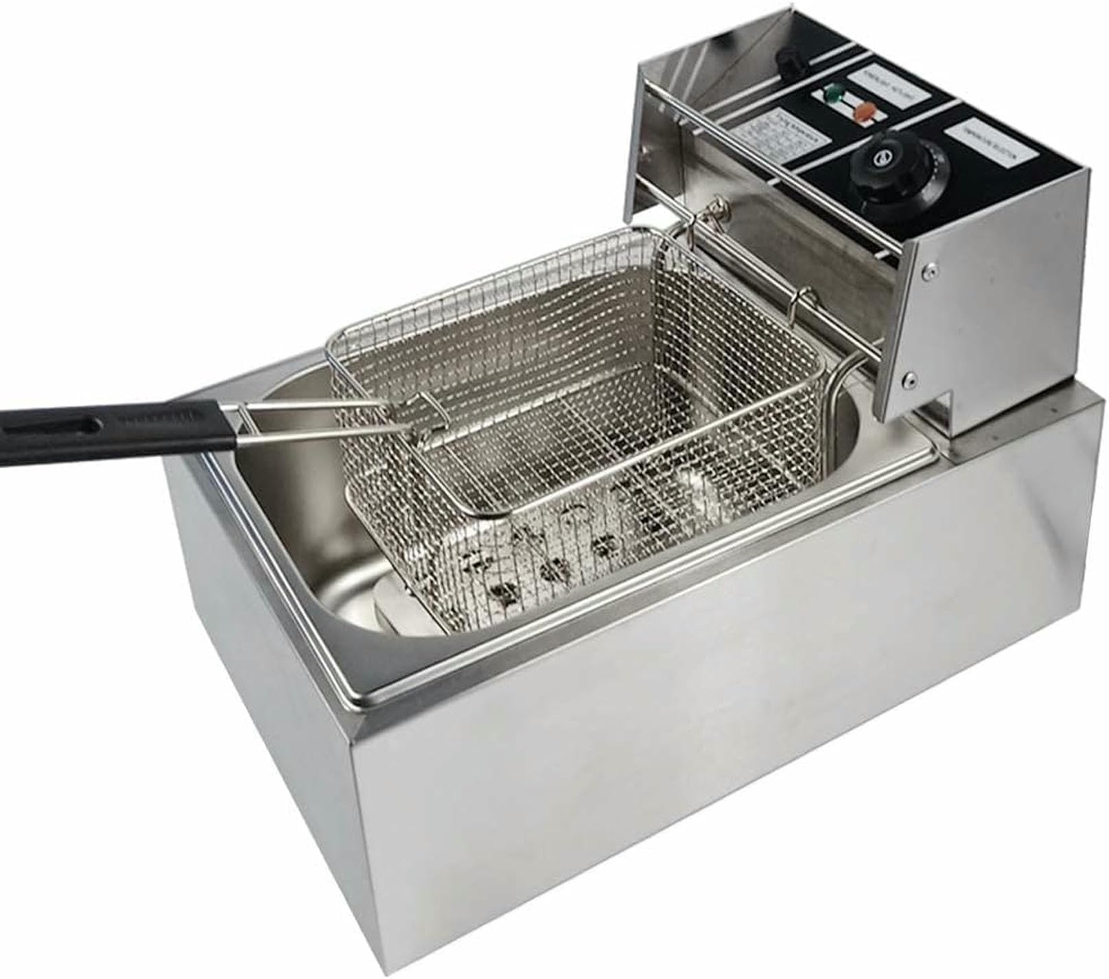 Friteuse électrique 6L en acier inoxydable 2500W avec couvercle