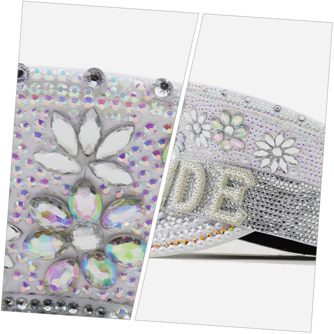 PRETYZOOM Sombrero de Novia Estilo Brillante y Glamuroso Incrustaciones de Strass Blanco Diseño Delicado y Cómodo para Bodas y Eventos Obsequios en Iglesia