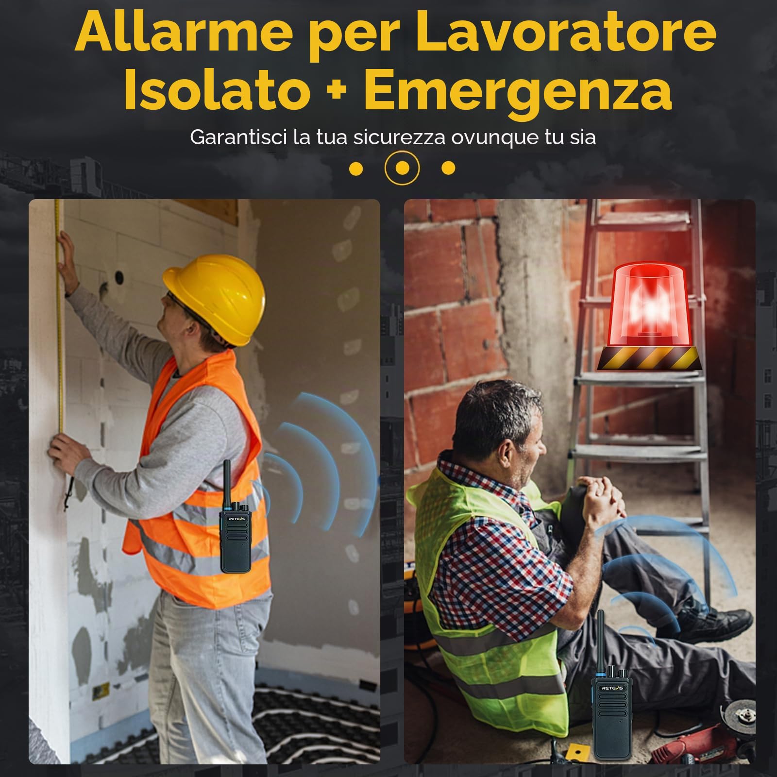 Retevis P1 Walkie Talkie Lungo Raggio, Professionali Ricetrasmittenti DMR Superhet, 2500mAh, Registrazione di 260 ore, Walkie-Talkie per Produzione, Logistica (Nero, 2 Pezzi) | 2500mAh, Registrazione 260 Ore, Superhet, per Produzione e Logistica, Nero, 2