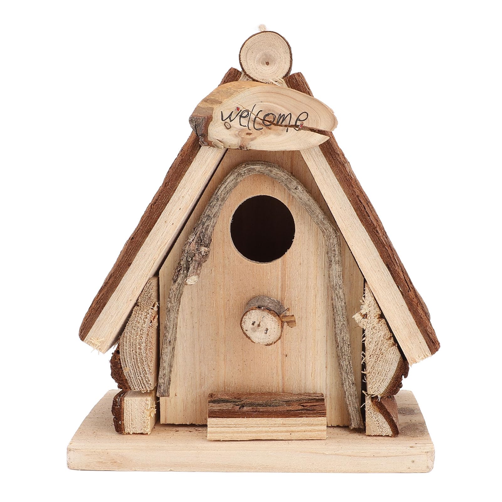 Nichoir à oiseaux en bois de pin authentique de qualité supérieure pour aménagement extérieur