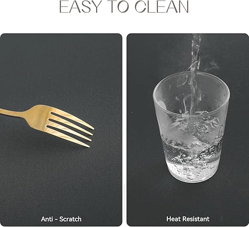 Miniatura 4 de Romanstile Paquete de 2 manteles rectangulares color gris oscuro de 52 x 70 pulgadas, para mesas de 4 pies, resistentes a las manchas y a las