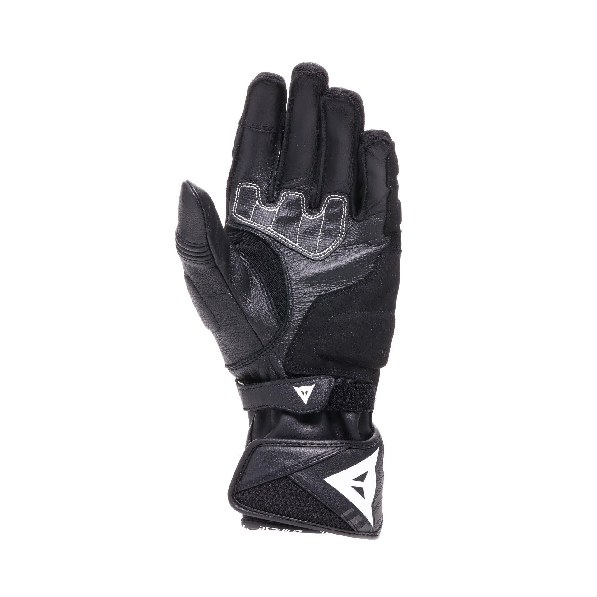 Dainese Reacto Carbon Long Gloves, długie rękawiczki motocyklowe ze skóry, z ochroną kostek z włókna węglowego i wzmocnieniami na palcach, Smart Touch, dla mężczyzn