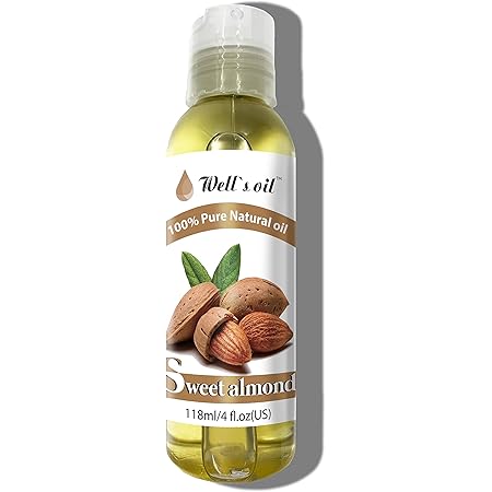 Amazon Com Well S 100 Pure Sweet Almond Oil 4oz Reduces Stretch Marks Anti Aging Protects Hair From External Damage Beauty