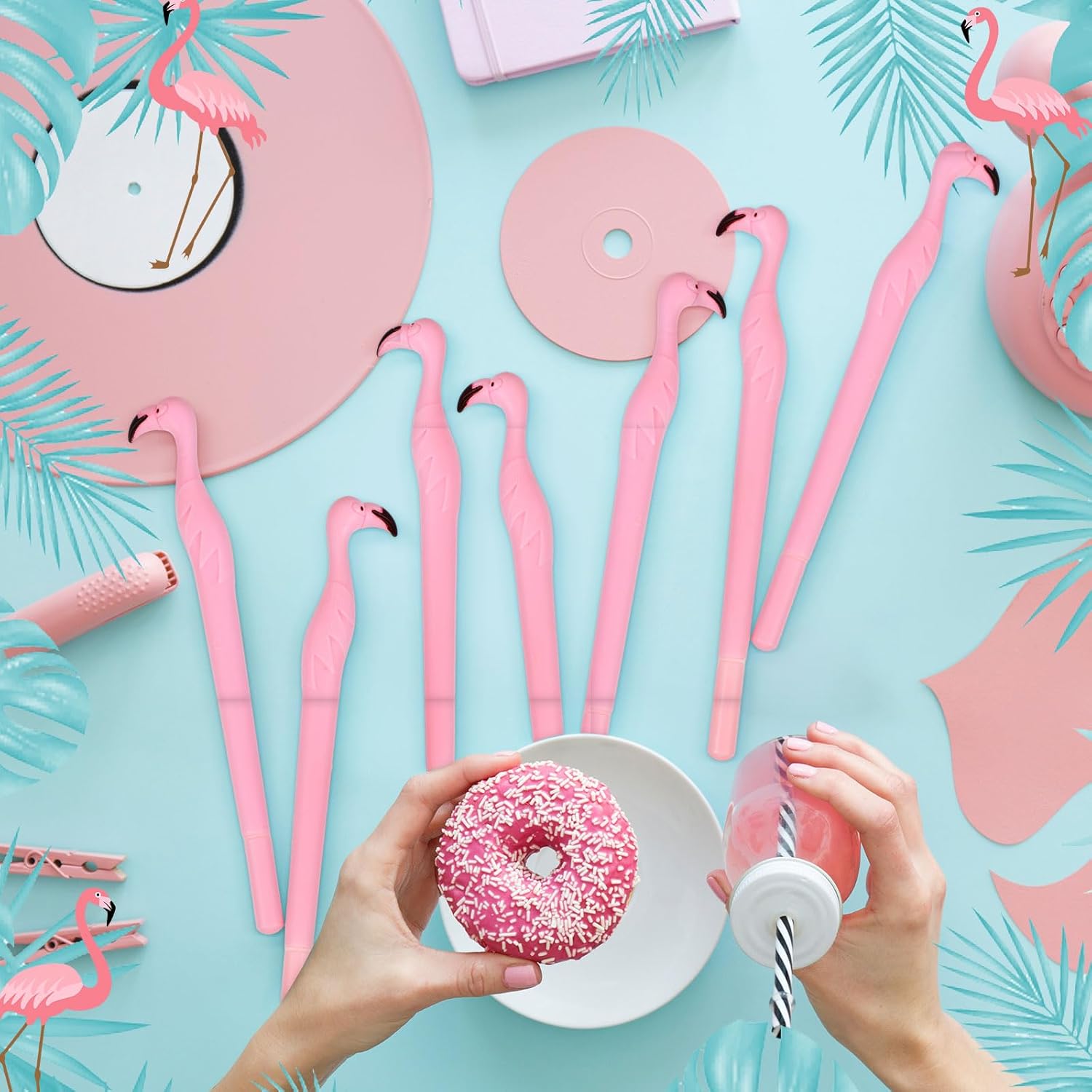 Fulmoon 80 Pcs Black Ink Flamingo Gel Pens, 0.5mm Flamingo-themed Party Favors Flamingo Pens, Smooth Writing Cute Multicolor Pen for Gifts Birthday Party Supplies Goodie Bags