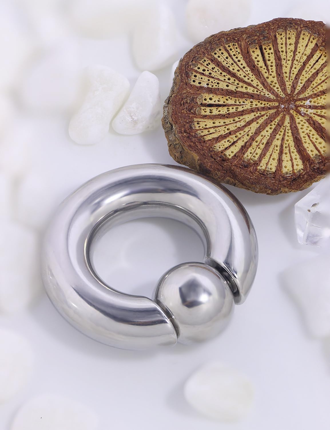 Yaalozei 10G Spetum Rings Ear Gauges Earring Plug Tunnel Streching Kit Surgical Stainless Steel Captive Large Wide Big Septum Nose Prince Albert PA Hoop Earring Ring Piercing Jewelry Women Men 12mm - Image 4