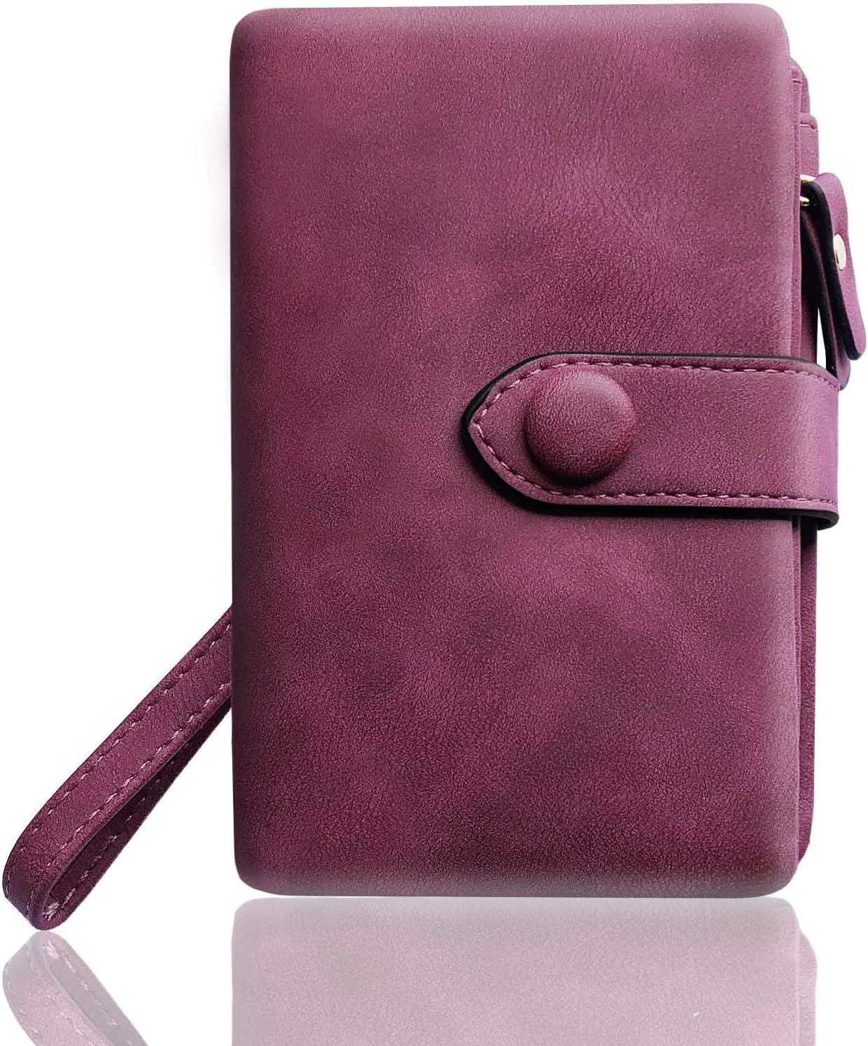 AOXONEL Women's Small Bifold Leather wallet Rfid blocking Ladies Wristlet with Card holder id window Coin Purse - Image 4