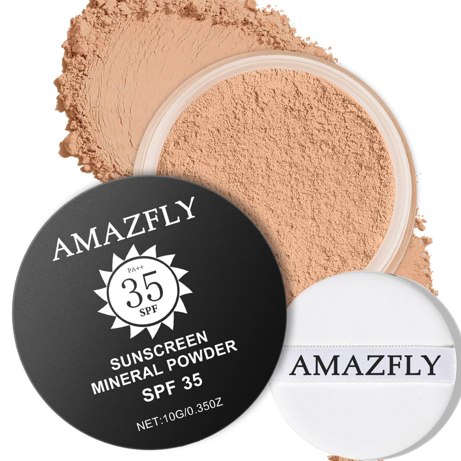 Mineral Powder Foundation SPF 35 Talc-Free Lightweight Loose Powder for a Smooth Matte Finish - Medium Coverage Skin-improving