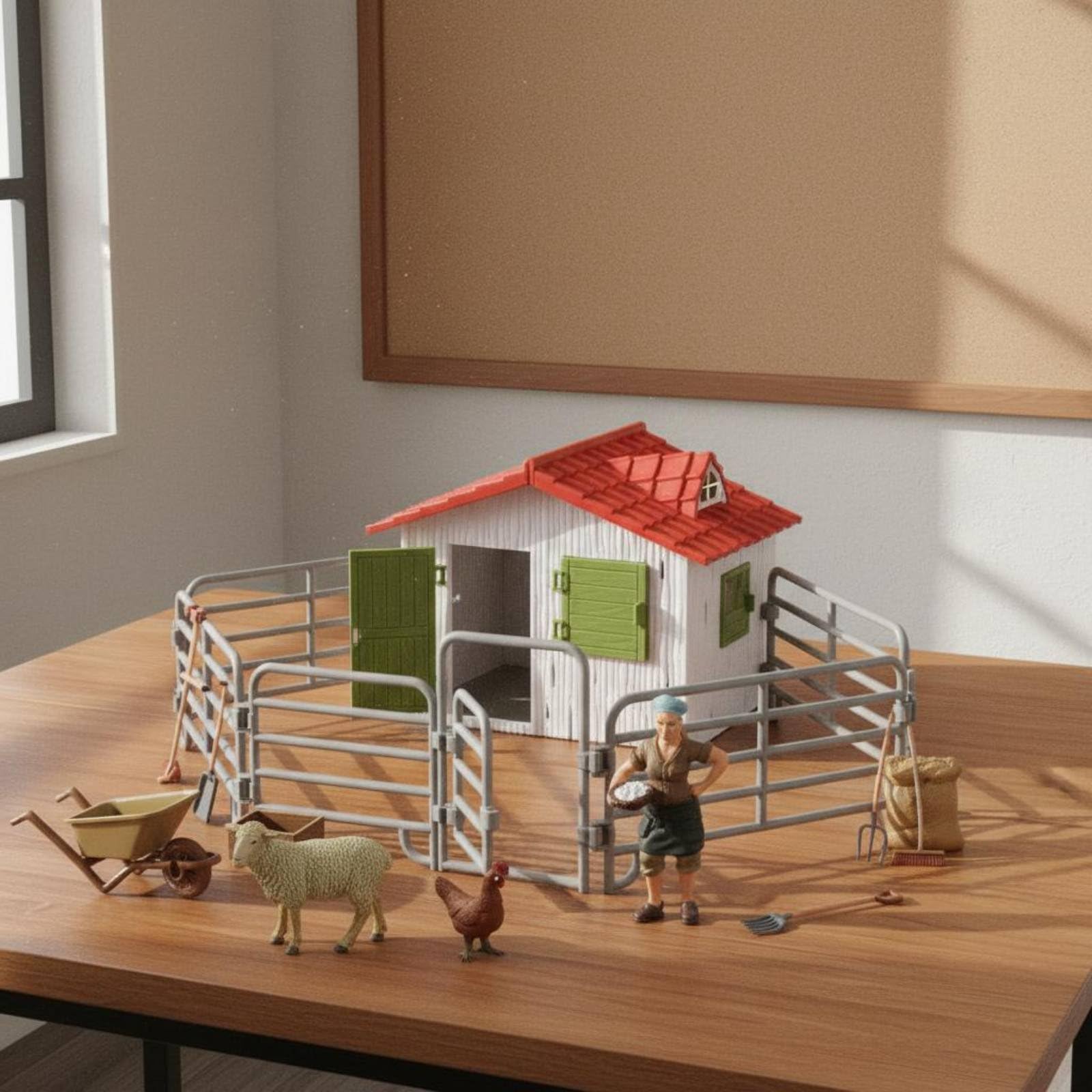 Set de Animales de Granja Detalles Realistas Figuras Animales Educativo para Colección , Granja Feliz Set A