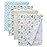 Gina Era Flannel Receiving Blankets, Baby Swaddle Blankets 100% Cotton 4 Pcs One Size 30 X 30 Inch for Baby Boy or Baby Girl (Style3)