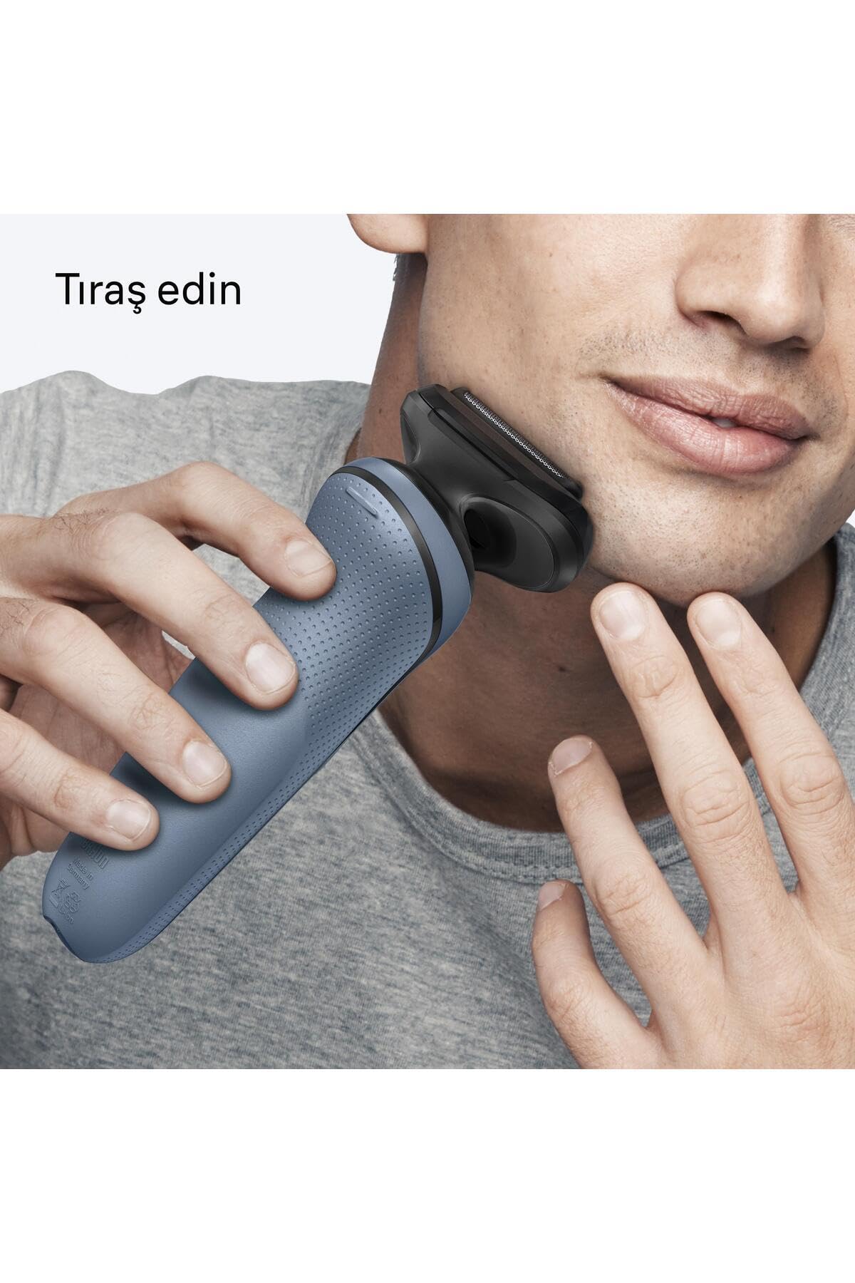 Braun Afeitadora eléctrica para hombre Serie 5, 52-A1000s, azul, afeitadora eléctrica inalámbrica, recortadora de barba con batería de 50 minutos, impermeable, fabricada en Alemania, incluye tapa