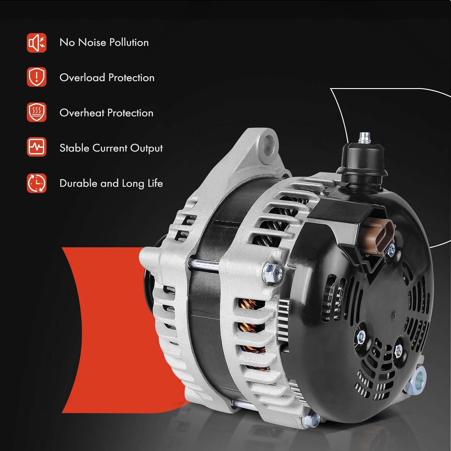 A-Premium Alternator Compatible with Ford F-150 F150 2015-2020 5.0L, 12V 240A 6-Groove Pulley Clockwise, Replace# 1042110081, 1042110080