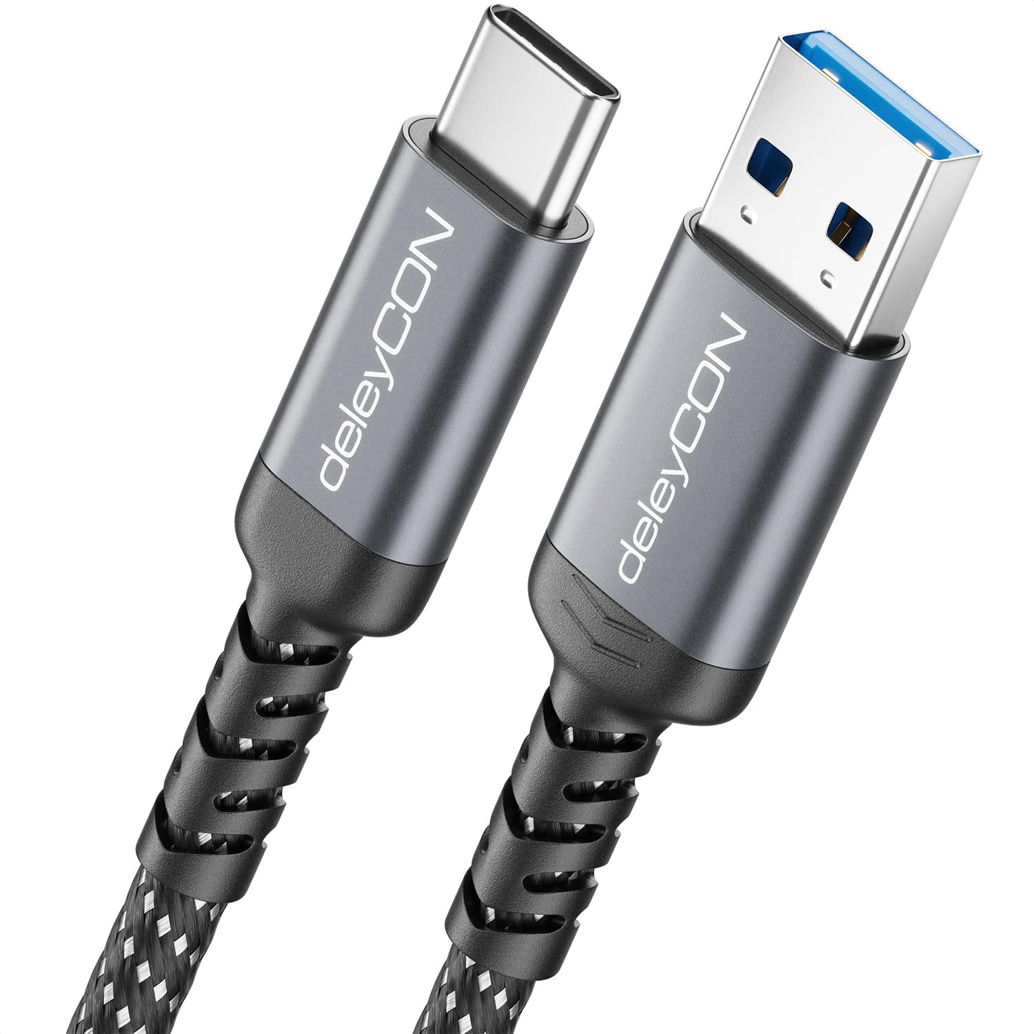 deleyCON 0,5m USB-A auf USB-C Kabel Kurz USB 3.0 5Gbps (USB 3.2 Gen1) Ladekabel Datenkabel für Smartphone Tablet Notebook Kamera HDD SSD Externe Festplatte Usw.