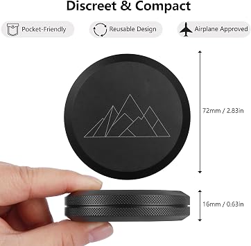 Upgraded Slim Zyn Can for ZYN & Caffeine, Airtight & Order-Proof, Black