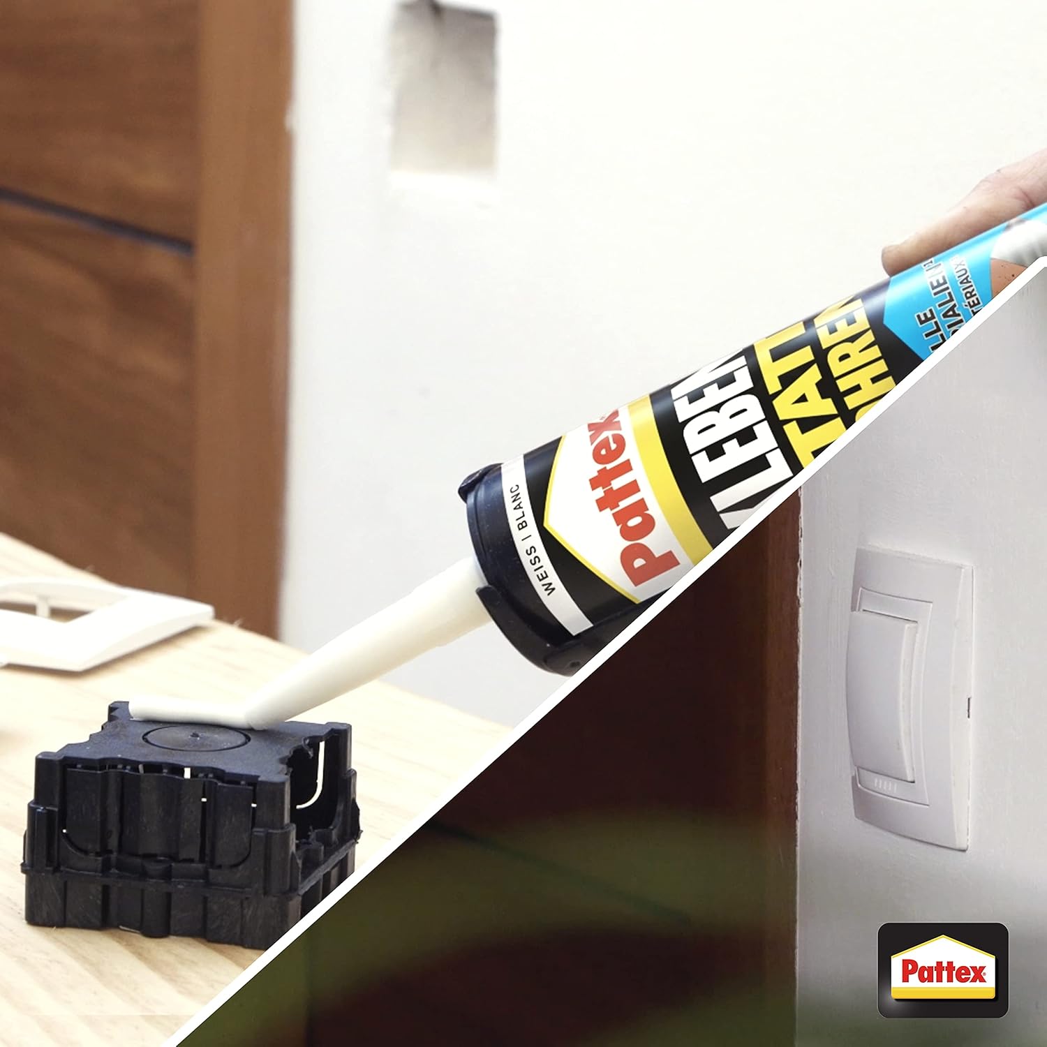 Pattex PKBUW Adhesive Instead of Drilling Interior and Exterior Mounting Glue, White