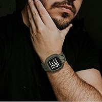 Vista 5 de GELISHI Compatible con Fitbit Versa 2 bandas con funda, correa protectora para hombres, correa deportiva resistente para reloj inteligente, verde