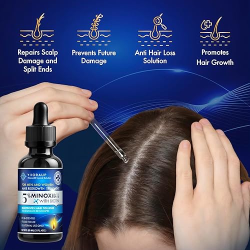 Miniatura 2 de Suero para el crecimiento del cabello de minoxidil al 5% para hombres y mujeres, paquete de 2 (2 × 1.0 fl oz)