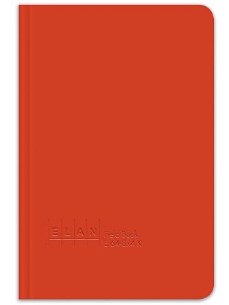 Elan Publishing Company E64-8x4K King Size Field Surveying Book 6 x 9, Bright Orange Cover Pack of 6