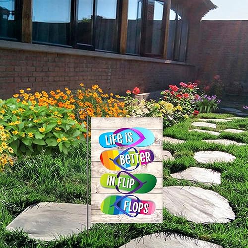 Miniatura 3 de Bandera de jardín de verano de 12 x 18 pulgadas, letrero de doble cara para playa y piscina, decoración de fiesta, decoración de temporada rústica