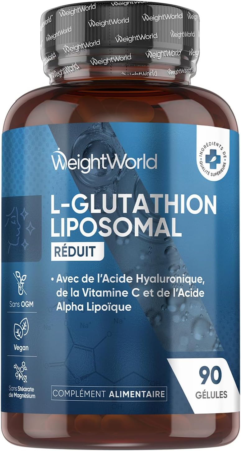 Glutathione Liposomal Reduced 1000mg – 90 Vegan Capsules – Glutathione Liposomal Vitamin C, Hyaluronic Acid, Alpha-Lipoic Acid – Sunflower Phospholipids – Soy and Non-GMO