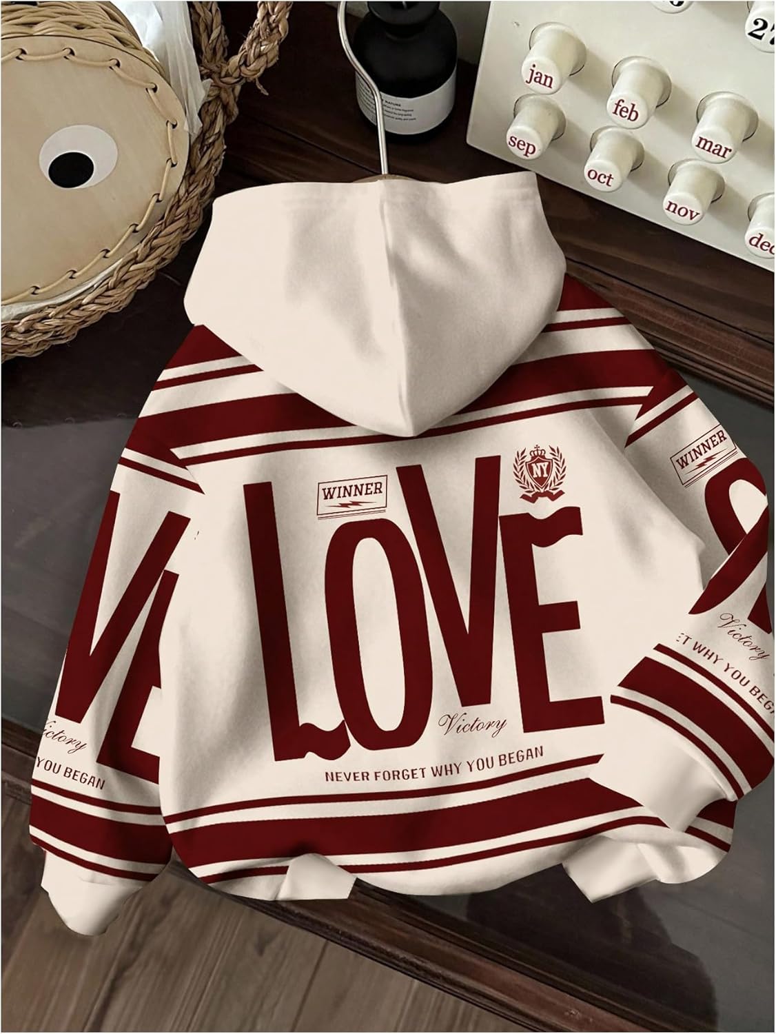 GORGLITTER Women's Letter Graphic Oversized Hoodies Y2k Long Sleeve Hooded Pullover Sweatshirt Streetwear - Image 2