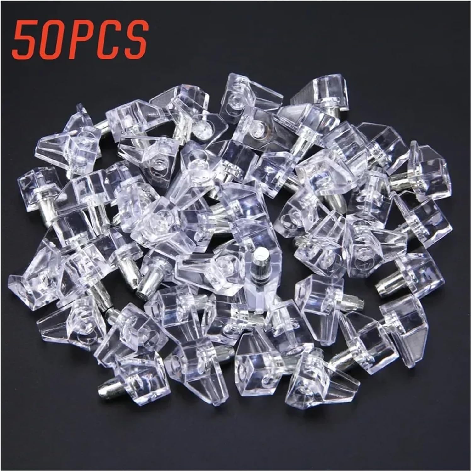 Cabinet Shelf Pegs Support Pegs for Kitchen and Book Shelves Clear Supports Pins Holder(Transparent 50PCS)