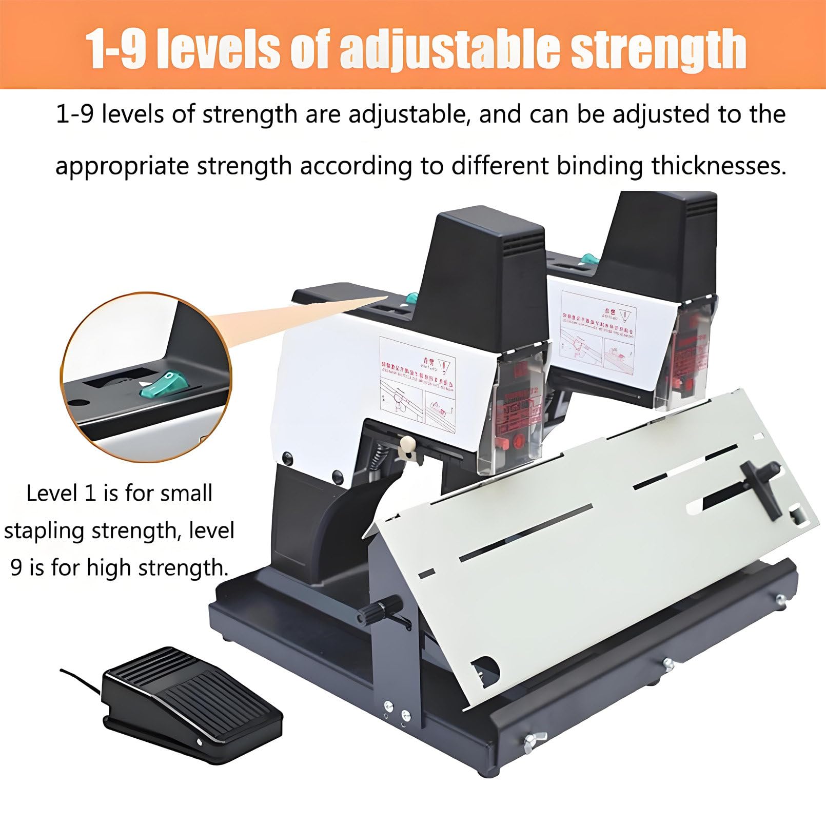 Pinzatrice elettrica automatica per raccoglitori a sella, resistente, con protezione da inceppamento, pinzatrice da tavolo a punto piatto A3, efficiente e affidabile