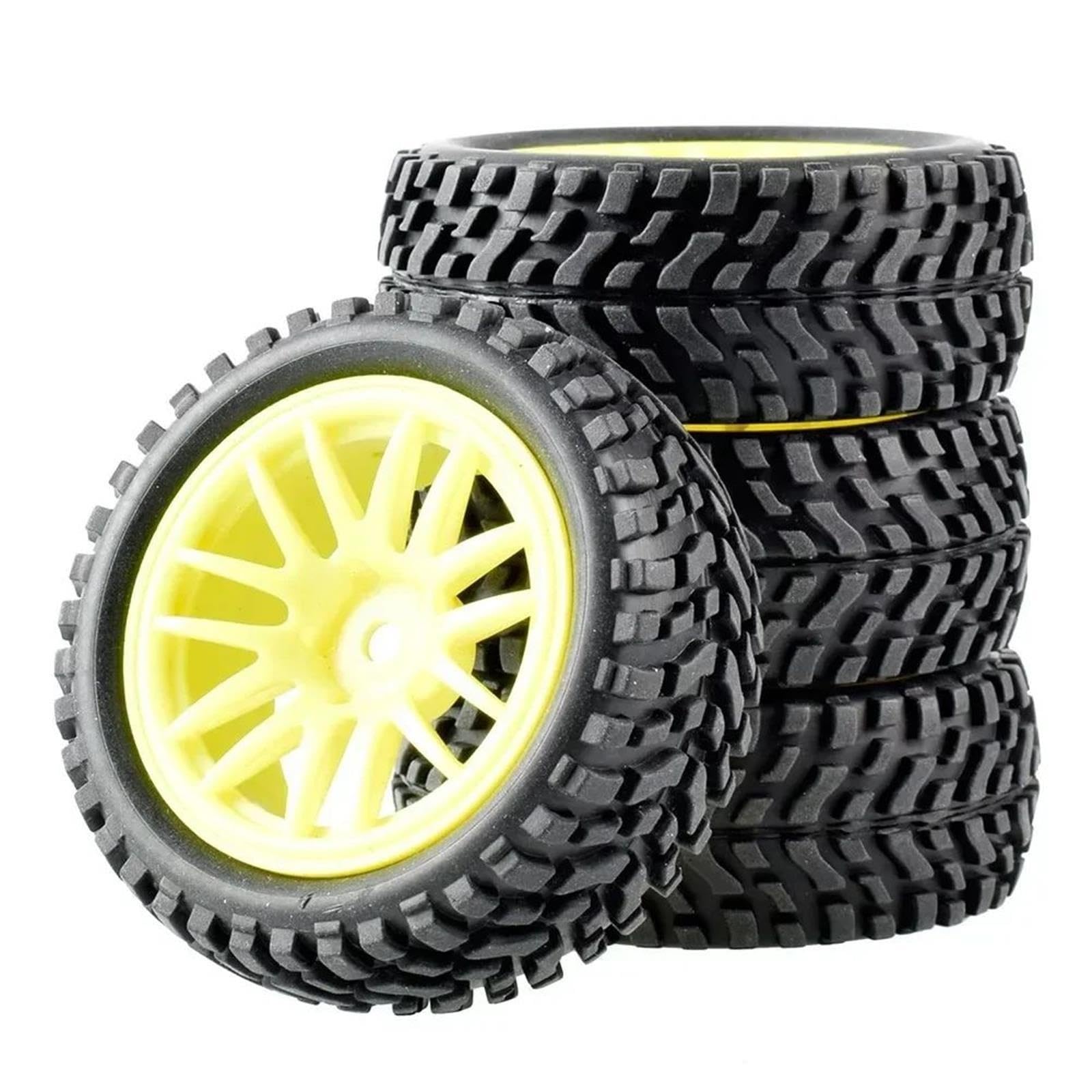 Rueda Neumáticos Goma, Bujes Hex 75mm 4Uds para Tamiya 1/12 1/14 1/10 RC