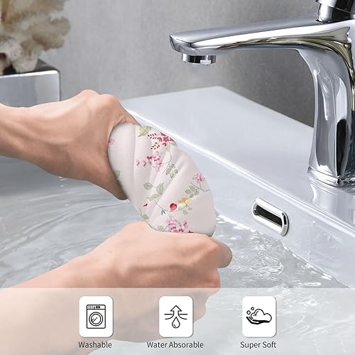 Miniatura 3 de SUPLUCHOM Toalla de mano con flores rosas y flores elegantes para baño, cocina, toallas de baño de microfibra de 16 x 27.5 pulgadas, suave,