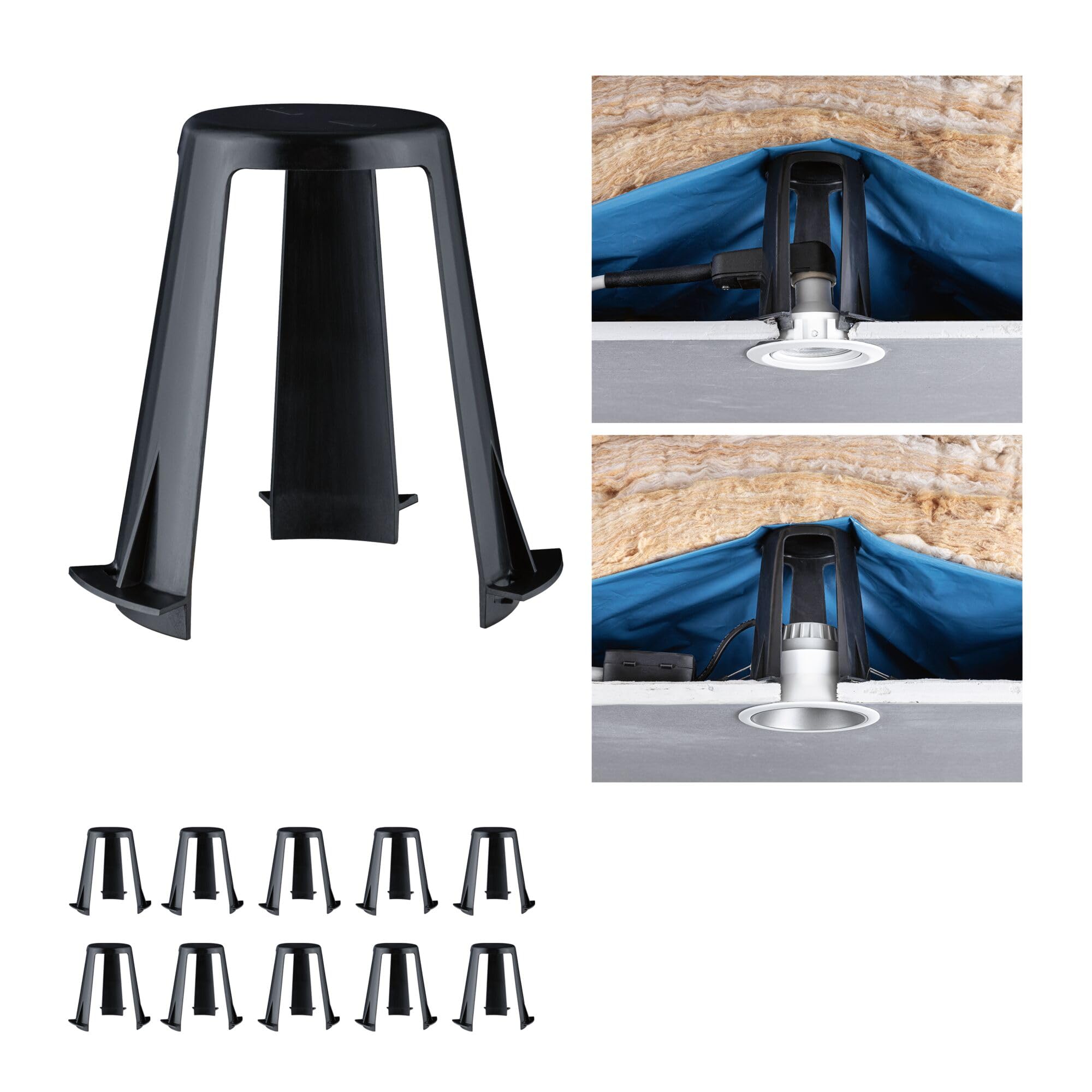 Paulmann 92401 Zubehör Abstandshalter für Einbauleuchten 10er-Set 62-90mm Schwarz Kunststoff