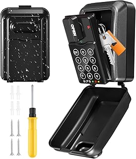 PAIRIER Schlüsseltresor mit Zahlencode Intelligenter 4-10 Stelligem Schlüsselsafe mit Code Aussen Wasserdicht Anti-Diebstahl & Administrator Recht Wandmontage Schlüsselbox