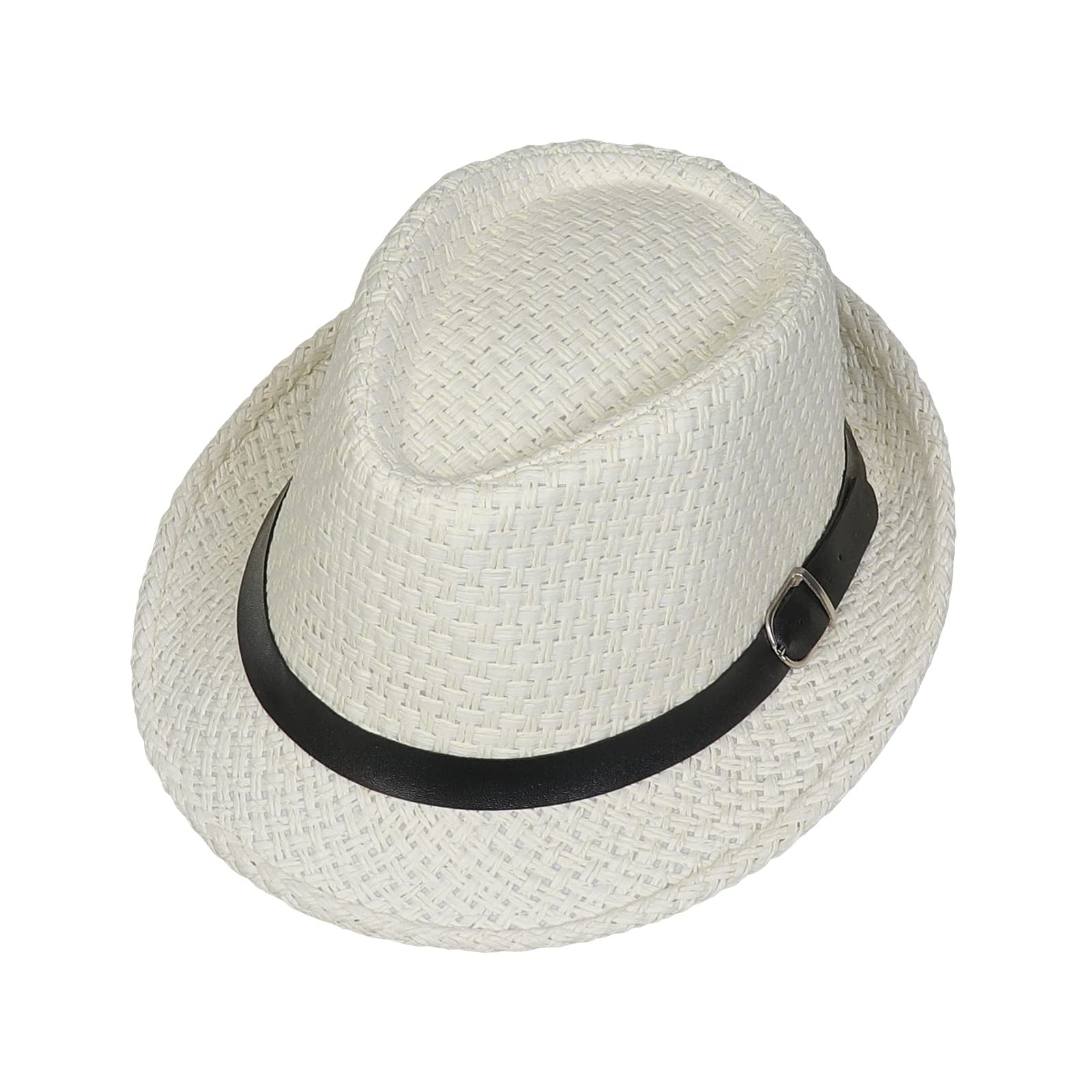 JK Home Sombreros hawaianos de paja Fedora para hombres y mujeres, unisex, Trilby Panamá, verano, sol, jazz, disfraz, gorra de fiesta