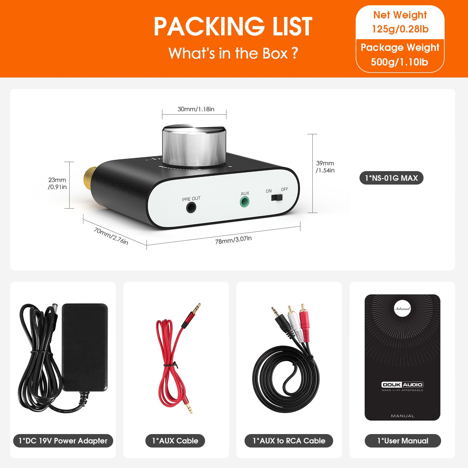Nobsound TPA3221 wzmacniacz Bluetooth do głośników: HiFi 100 W x 2 z aktywnym połączeniem subwoofera do kina domowego i samochodu (NS-01G Max)