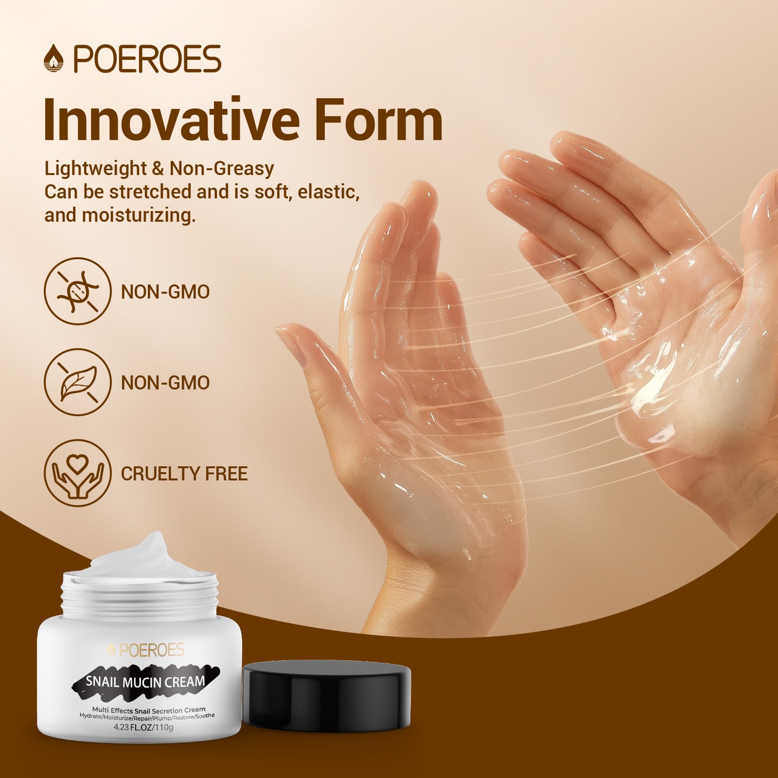 Amazon.com: POEROES Snail Mucin Cream 99.3% Moisturizer Face Cream
